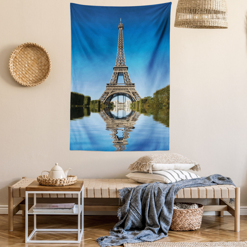 Eiffel Water Reflection Tapestry