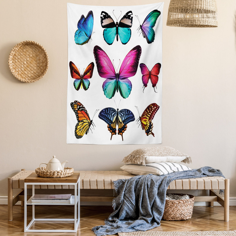 Vibrant Butterflies Set Tapestry
