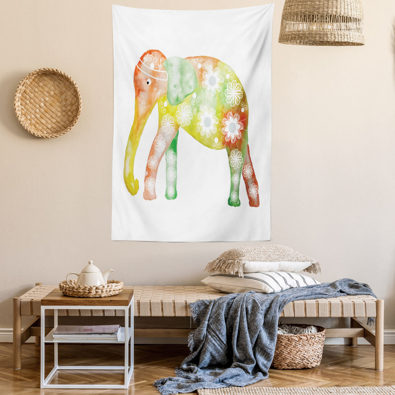 Elephant Daisy Flower Tapestry