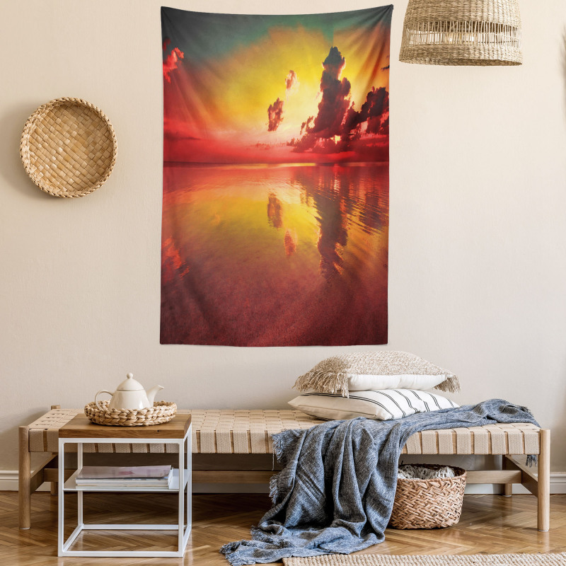 Sunrise Water Reflection Tapestry