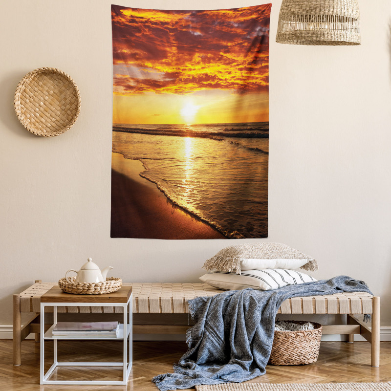 Beach Sunset Coast Tapestry