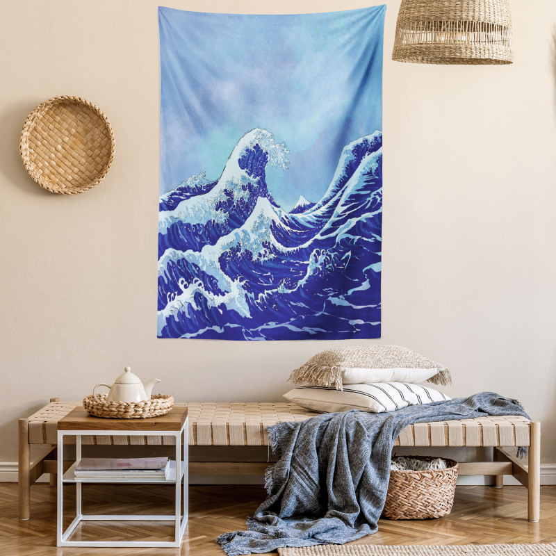 Big Tsunami Ocean Nature Tapestry