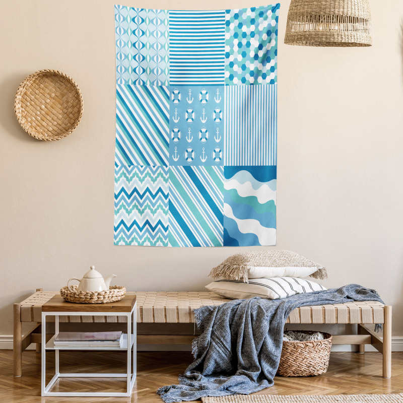 Zigzags Wavy Anchor Tapestry