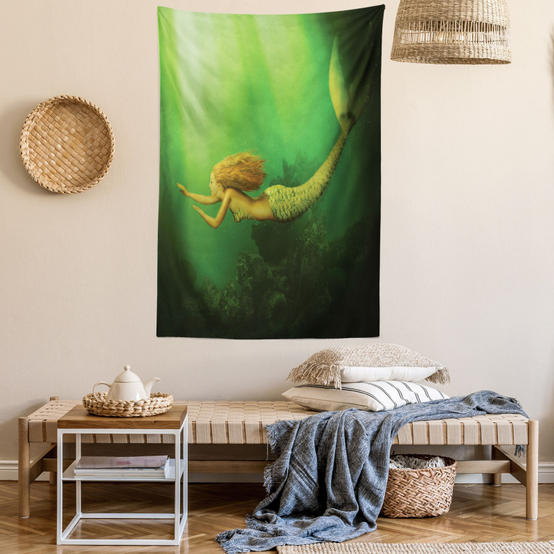 Mermaid with Fish Tail Tapestry