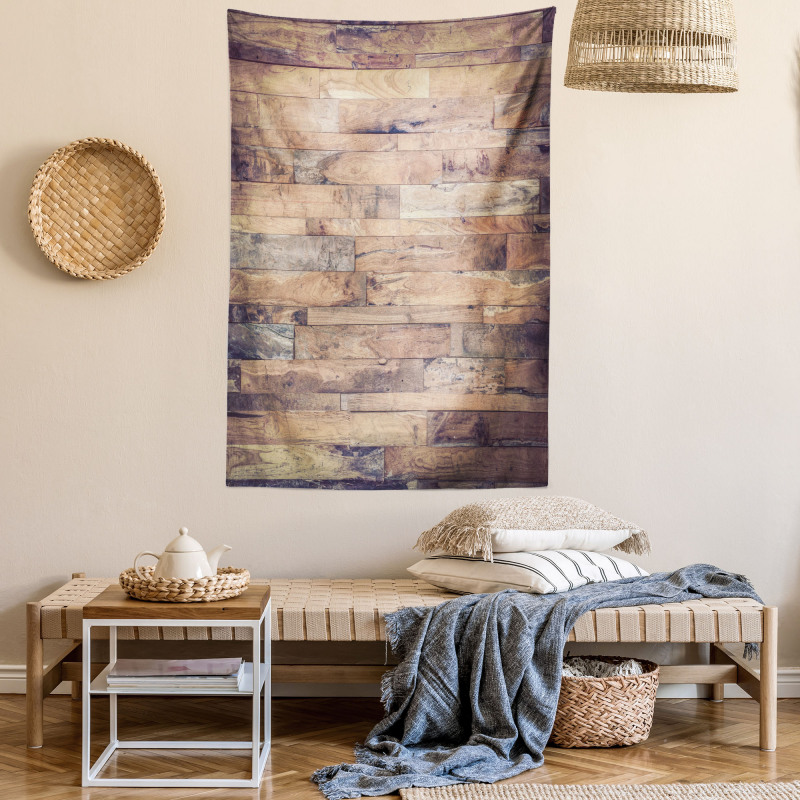 Earthy Toned Planks Tapestry