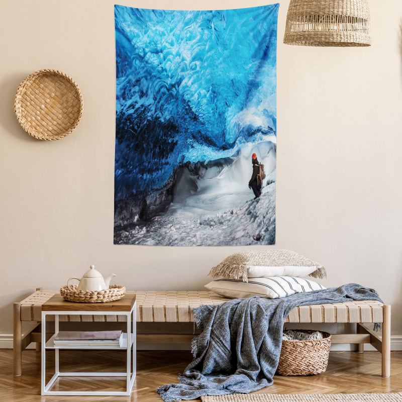 Traveler Man in Ice Cave Tapestry