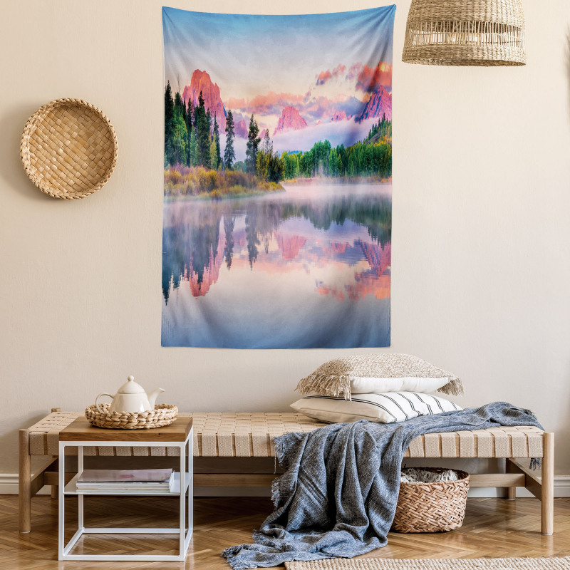 Calm Sunrise on Snake River Tapestry