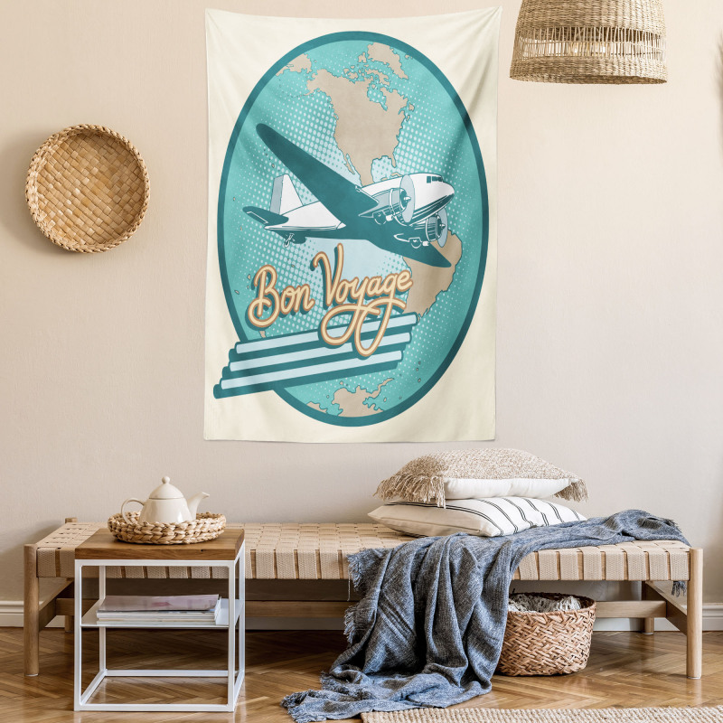 Bon Voyage and Retro Plane Tapestry