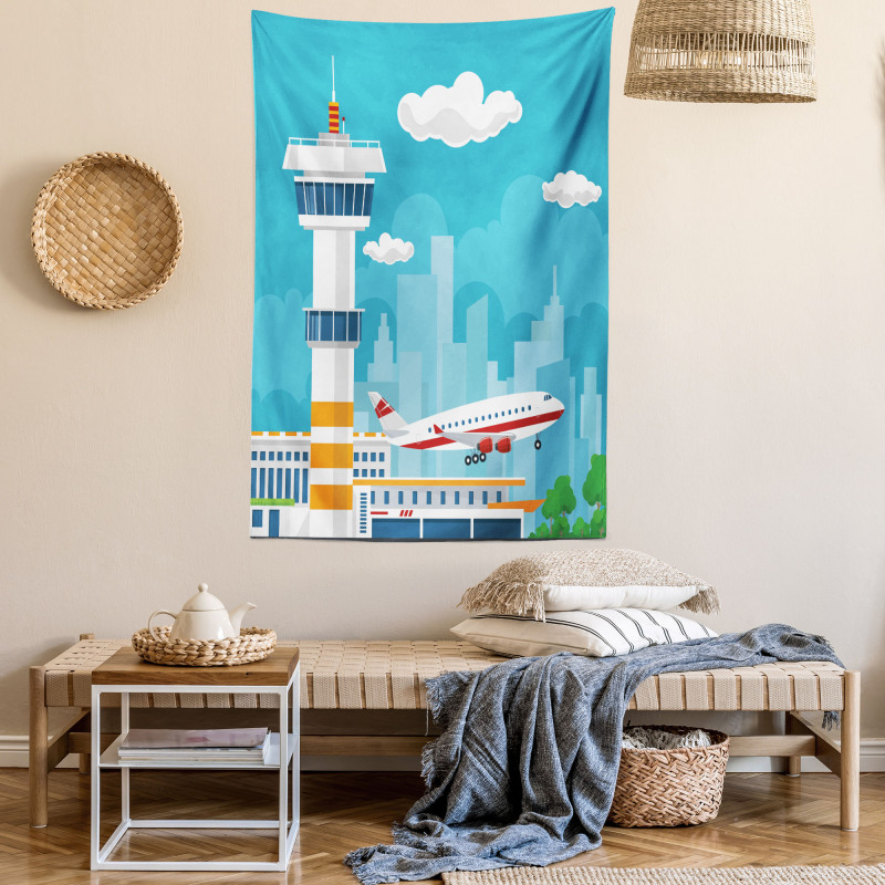 Control Tower and Plane Tapestry