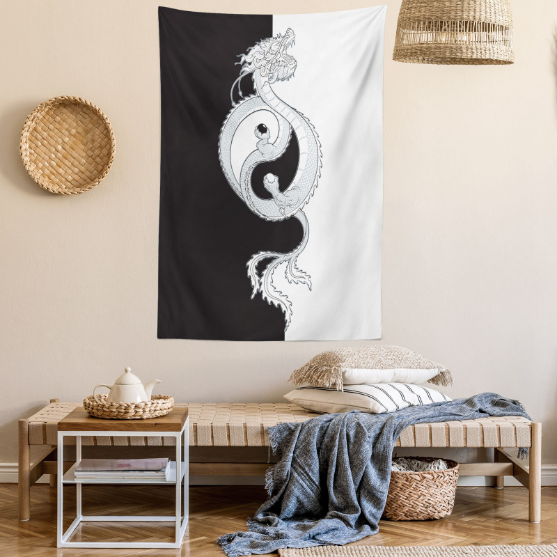 Dragon with Yin Yang Tapestry