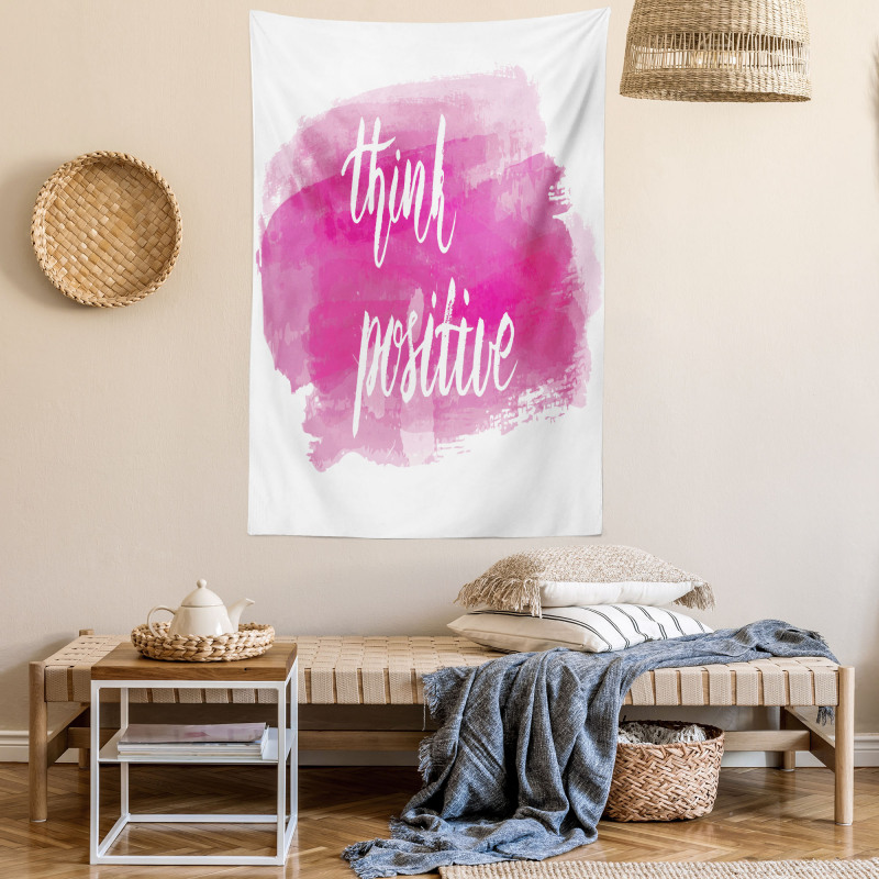 Calligraphy on Pink Tapestry