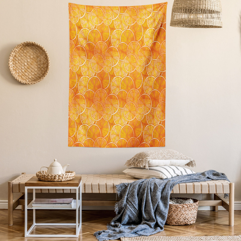 Round Slice of Oranges Tapestry