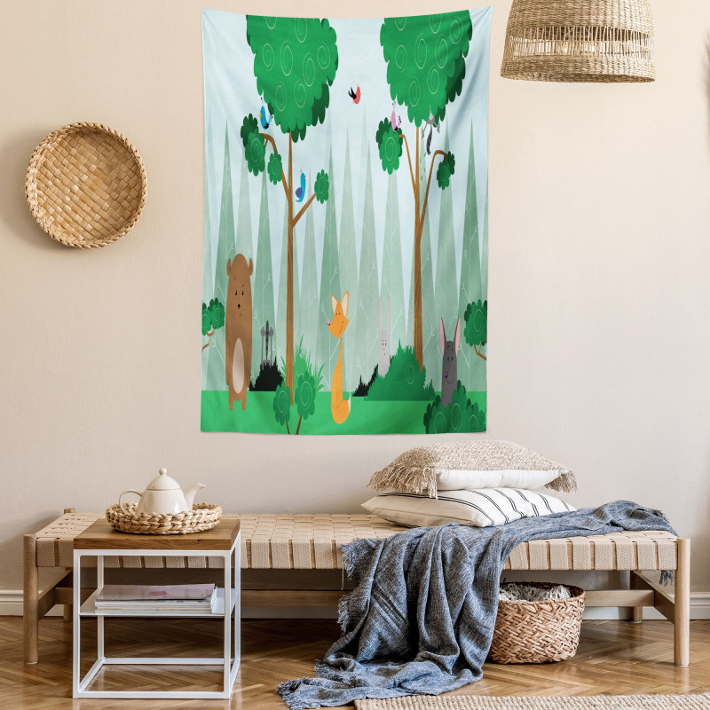 Woods Cartoon Tapestry