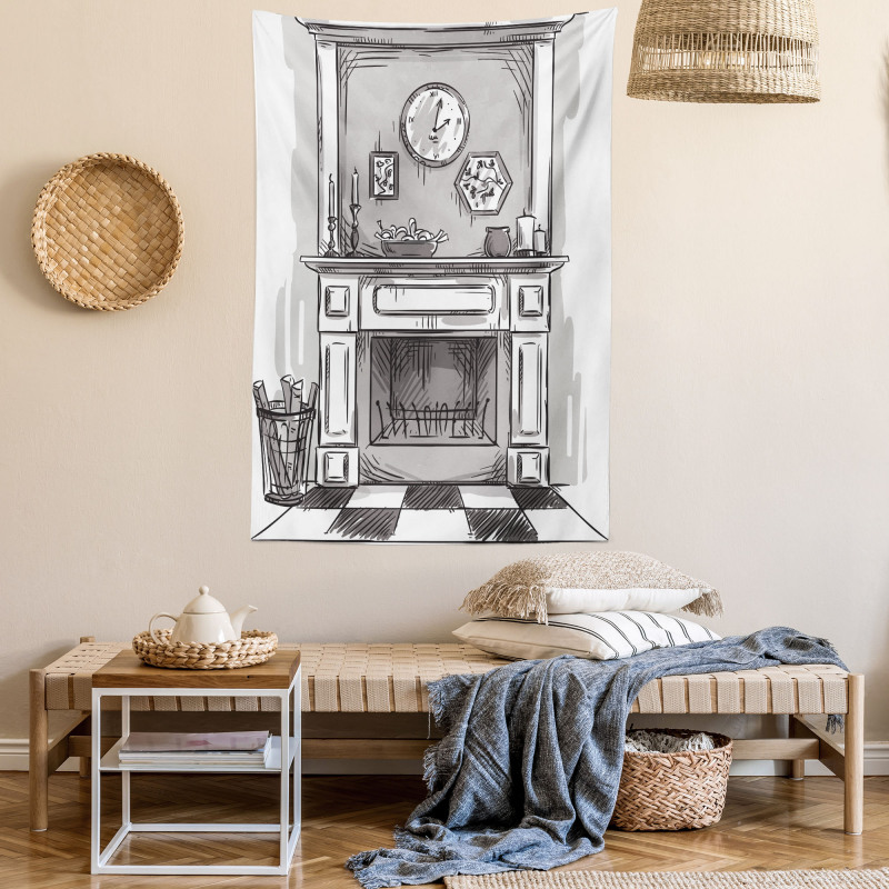 Greyscale Cozy Edge Home Tapestry