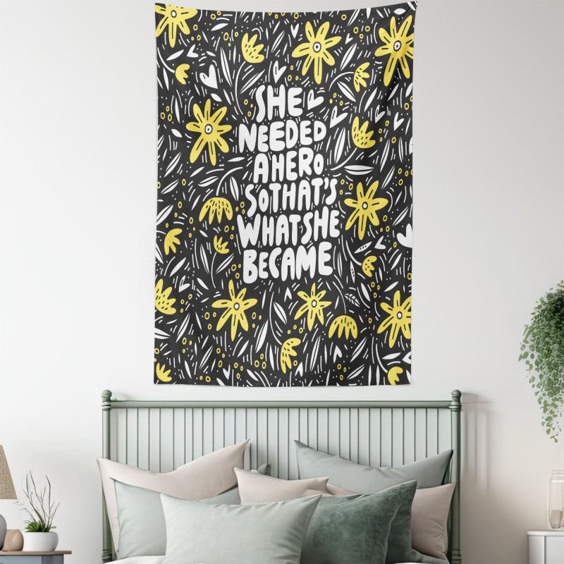 Feminism Flora Lettering Tapestry