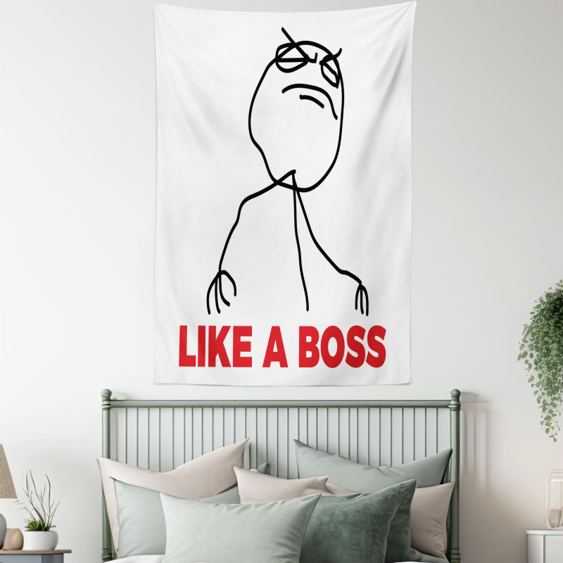 Cool Stickman and Like a Boss Tapestry