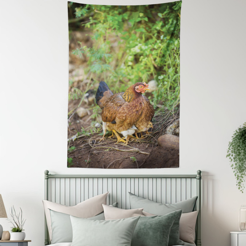 Chicken on Babies Tapestry