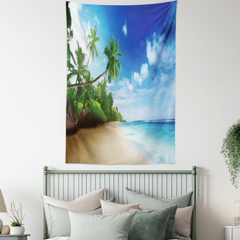 Beach Sunset and Waves Tapestry