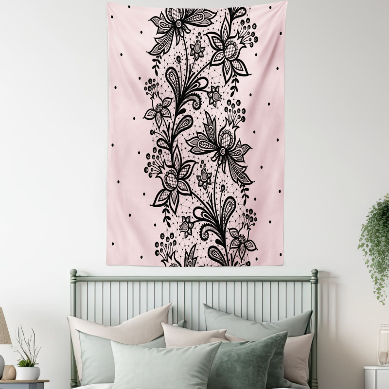 Botanical Lace Look Motif Tapestry