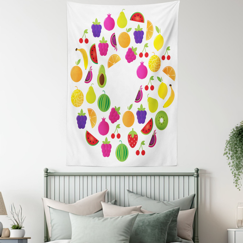 Tasty Circle of Organic Food Tapestry