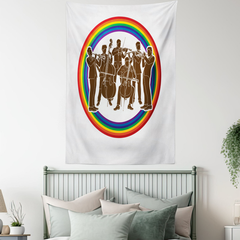 Musicians in Rainbow Circle Tapestry