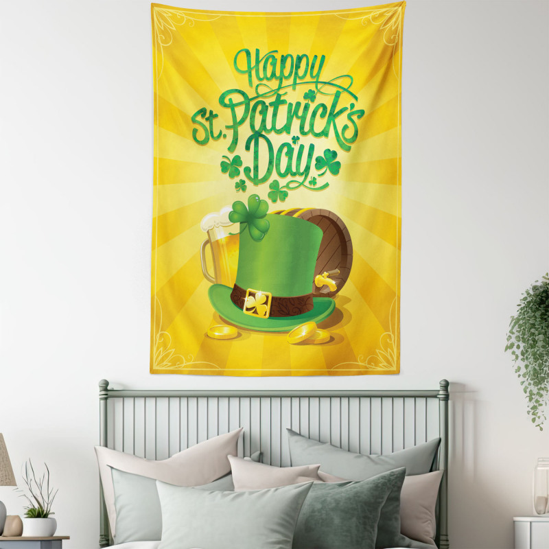 Beer Clover Leprechaun Tapestry