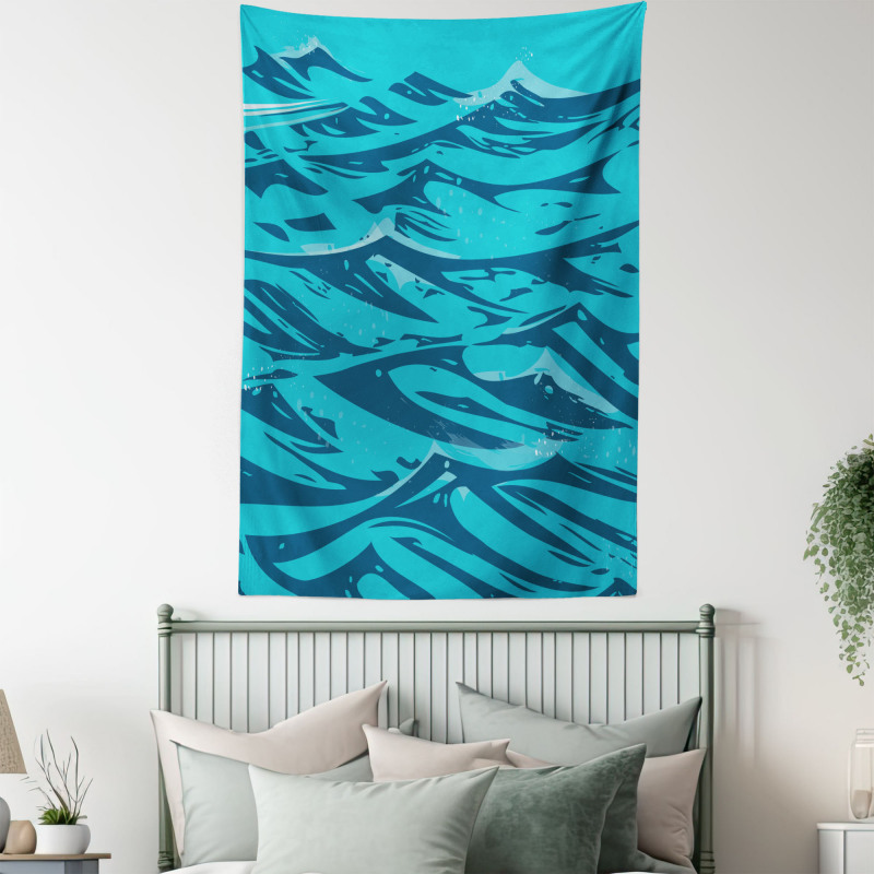 Abstract Waves Art Tapestry