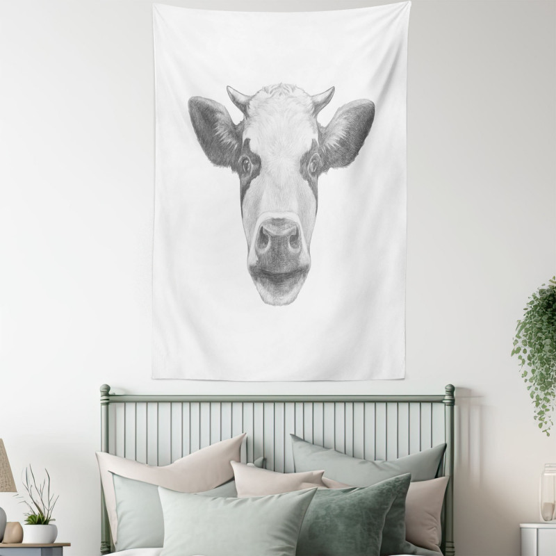 Sketch Portrait of Cow Tapestry