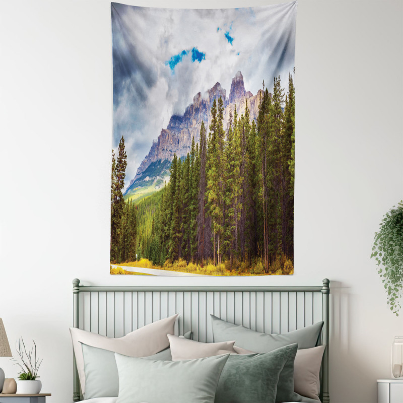 Majestic Mountains Scene Tapestry