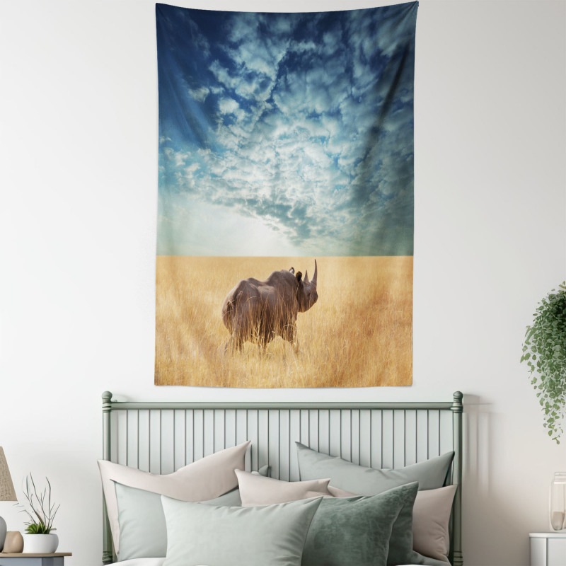 Rhino Dramatic Cloudy Sky Tapestry