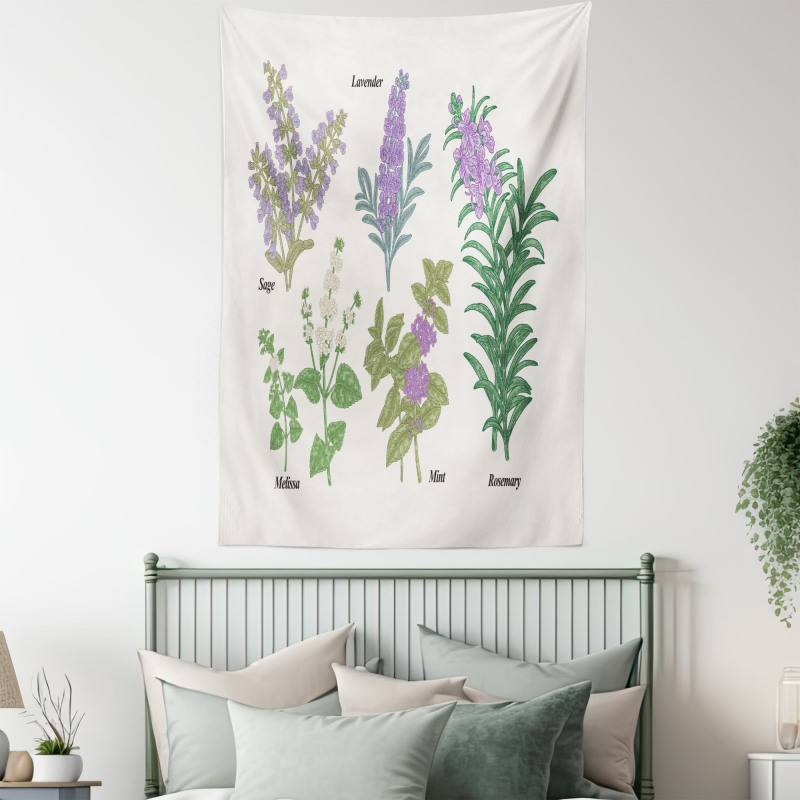 Botanical Infographic Plants Tapestry