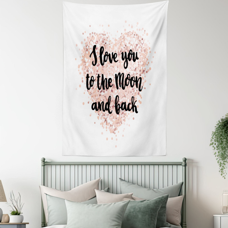 Love Words on Dotwork Heart Tapestry