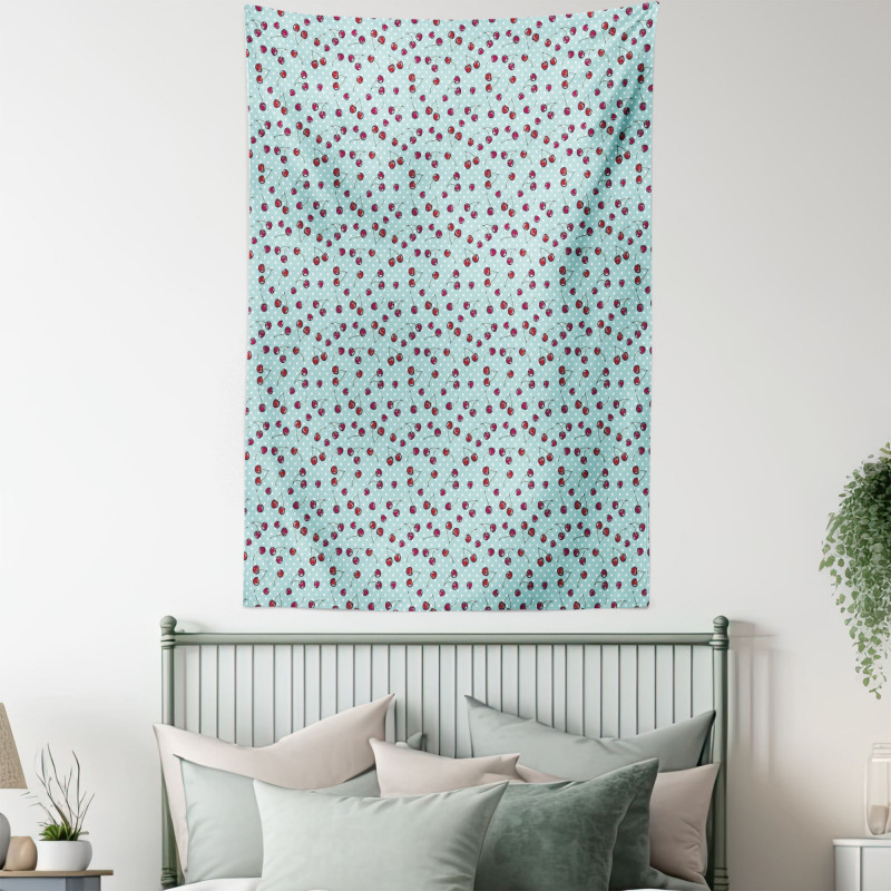 Fruit on Nostalgic Dots Tapestry