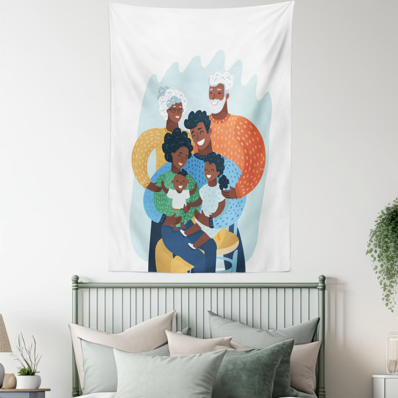 Happy Family Scene Tapestry