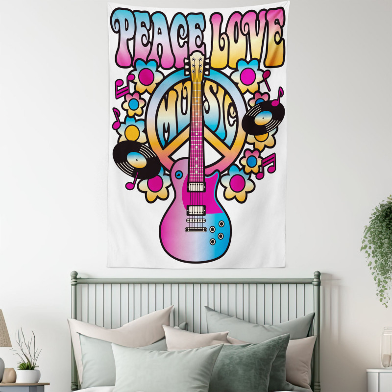 Peace Love Vinyl Music Tapestry