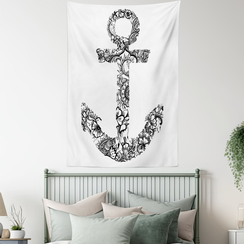 Anchor Shape Flower Tapestry