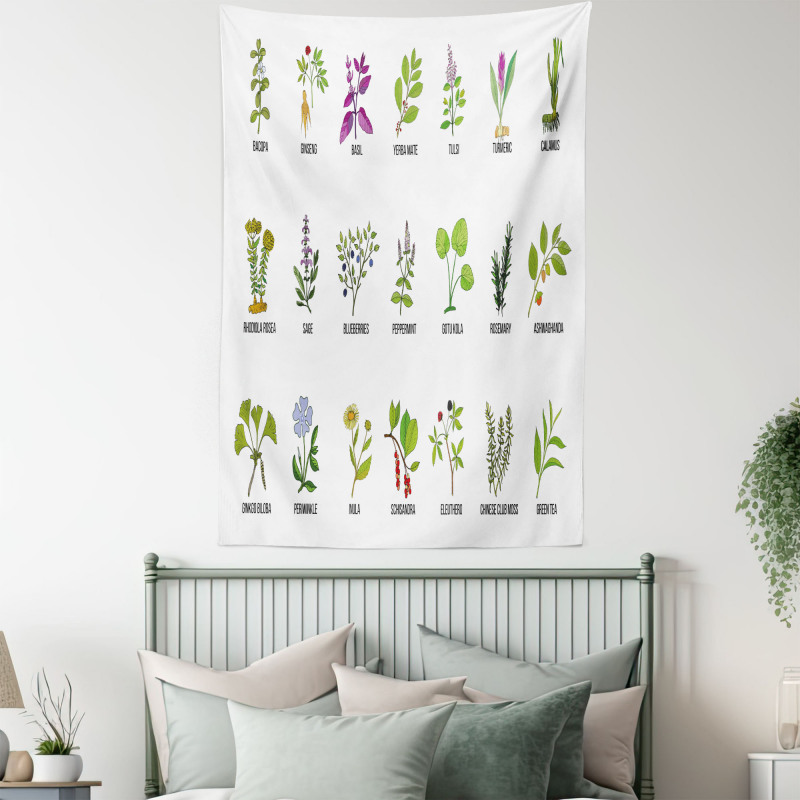 Educational Herbs Design Tapestry