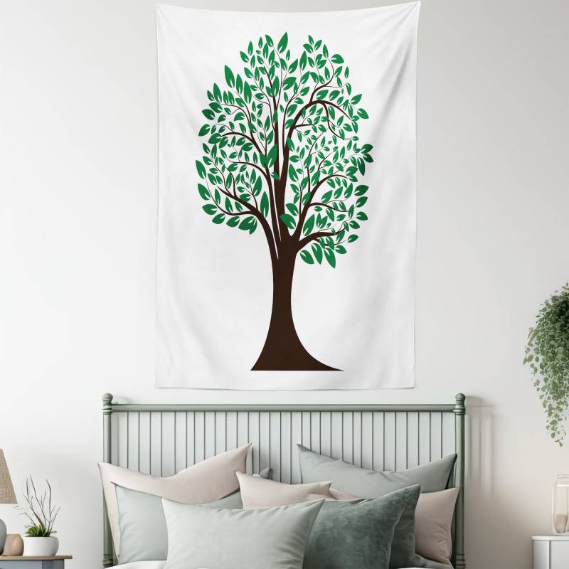 Simplistic Tree Leaves Art Tapestry