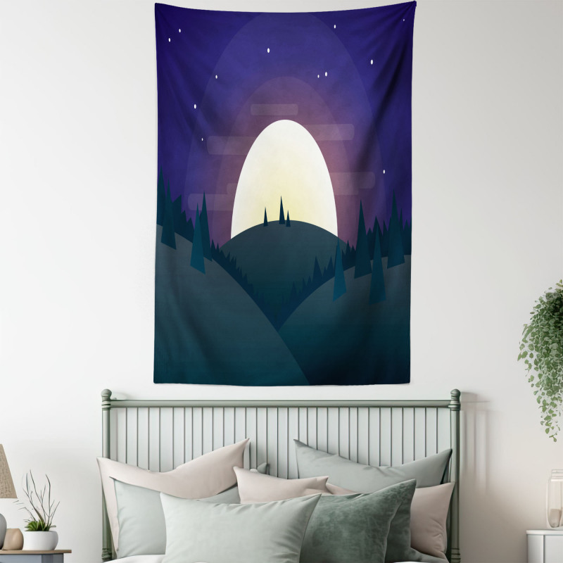 Night Forest Starry Sky Tapestry