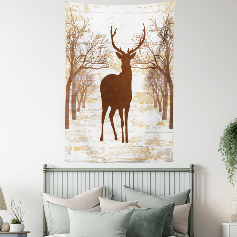 Rustic Silhouette Art Tapestry