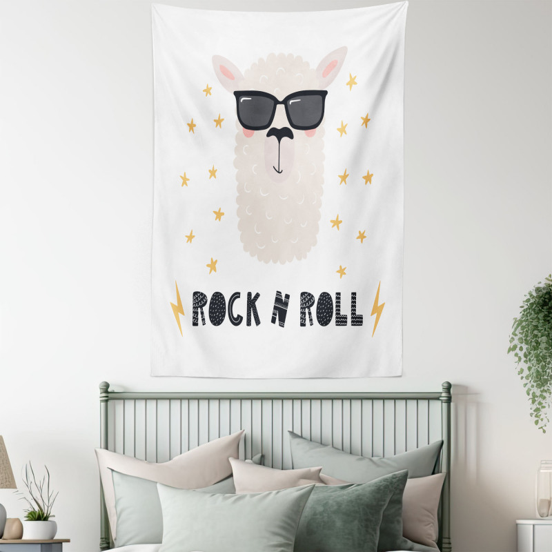 Funny Llama Portrait Tapestry