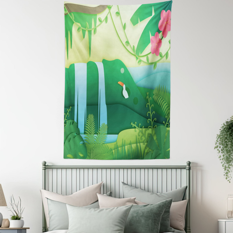 Tropical Forest Cartoon Tapestry