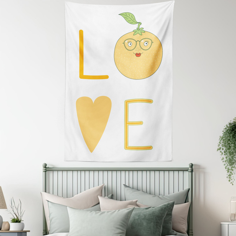 Nerdy Orange in Eyeglasses Tapestry