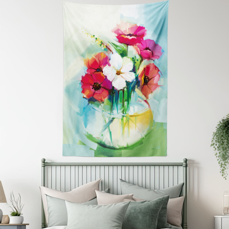 Flowers in a Vase Art Tapestry