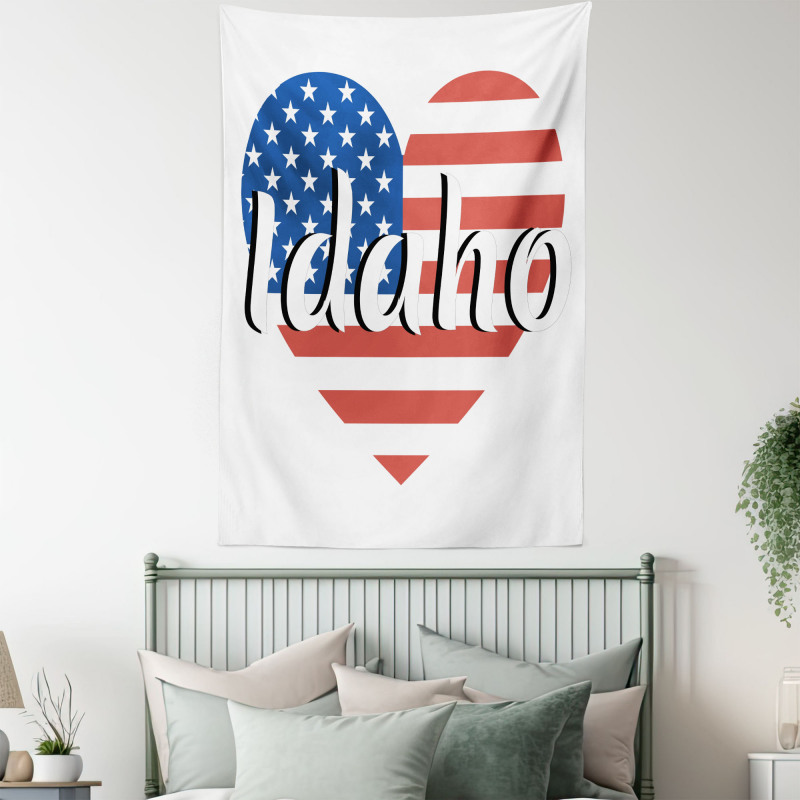 Heart Shaped USA Flag State Tapestry