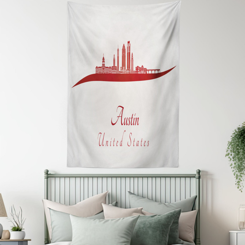 Calligraphic Modern Skyline Tapestry