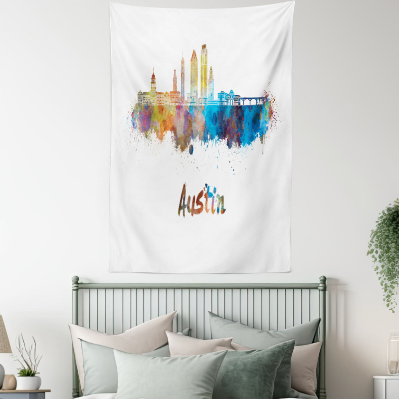 Typographic Paint Splatters Tapestry