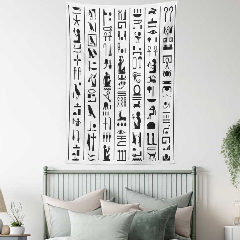 Vertical Ancient Writing Tapestry