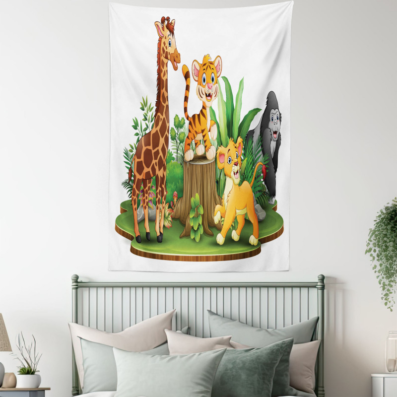 Colorful Forest Wildlife Tapestry