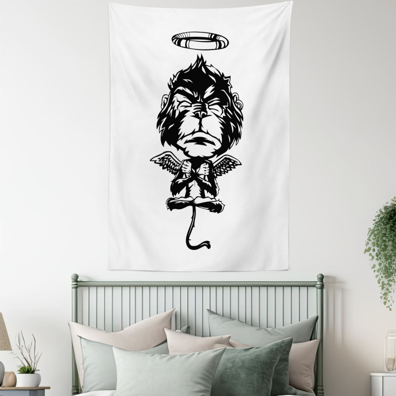 Angelic Monkey with Wings Tapestry